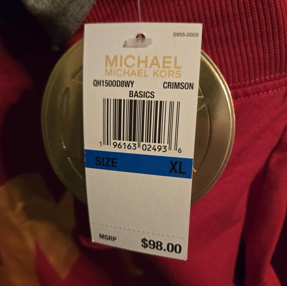 Michael Kors Red MK Logo Crew Neck Sweatshirt. NWT - Picture 3 of 5
